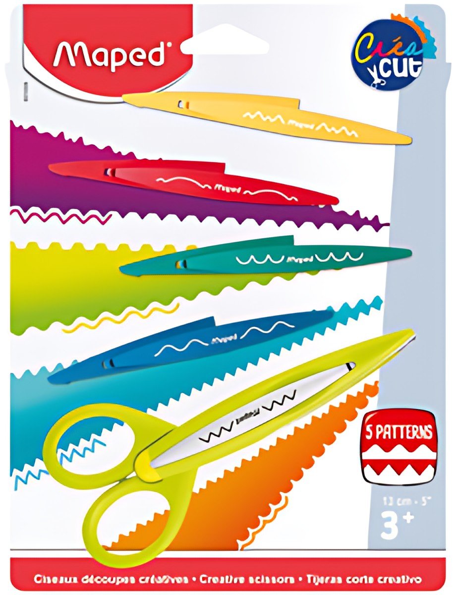 Maped Set de ciseaux cranteurs CreaCut, blister de 3