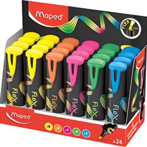 Maped Surligneur FLEX, pointe flexible, présentoir de 24
