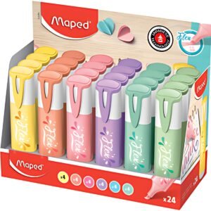 Maped Surligneur FLEX PASTEL, pointe souple, présentoir, 24