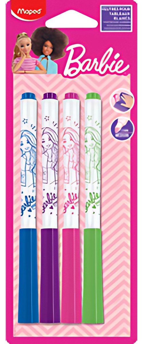 Maped Marqueur pour ardoise Barbie, blister de 4