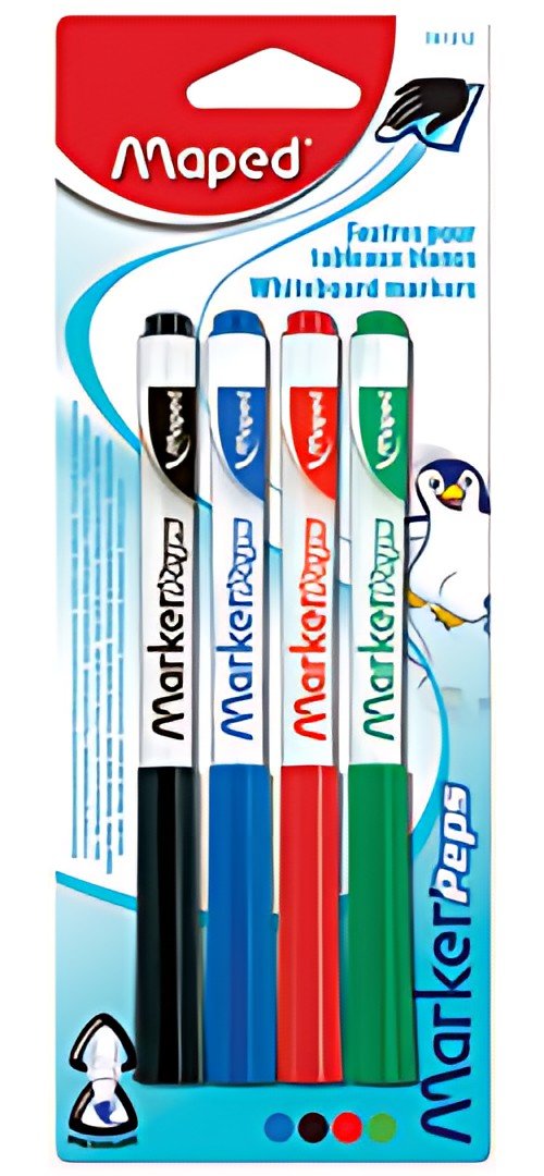Maped Feutre pour tableau blanc Marker'Peps, blister de 4
