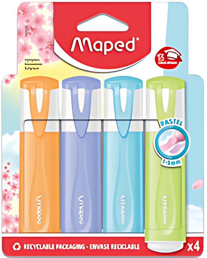 Maped Surligneur FLUO'PEPS PASTEL, blister de 4