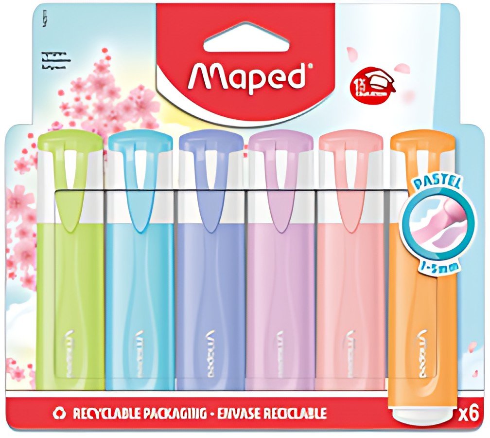 Maped Surligneur FLUO'PEPS PASTEL, blister de 6