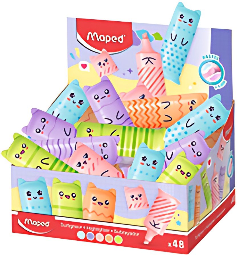 Maped Surligneur Mini FLUO'PEPS PASTEL KAWAI, présentoir