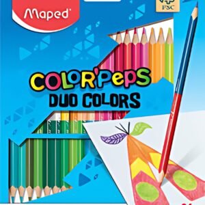 Maped Crayons bicolores COLOR'PEPS DUO, triangulaire, étui