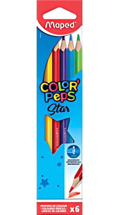 Maped Crayon de couleur COLOR'PEPS Star, étui carton de 6