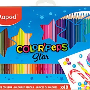 Maped Crayon de couleur COLOR'PEPS, étui métal de 48
