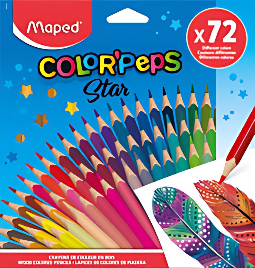 Maped Crayon de couleur COLOR'PEPS Star, étui carton de 72