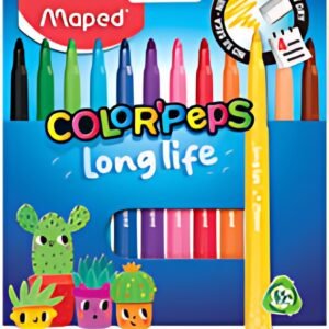 Maped Feutre COLOR'PEPS LONG LIFE 02, étui carton de 12