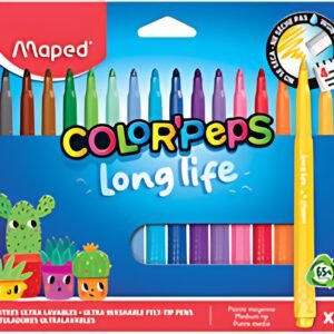 Maped Feutre COLOR'PEPS LONG LIFE 02, étui carton de 18