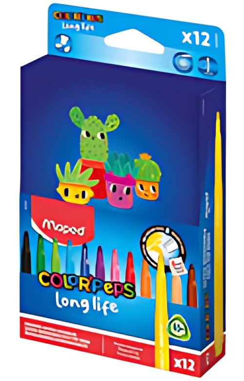 Maped Feutre COLOR'PEPS Long Life 2, étui en carton de 12