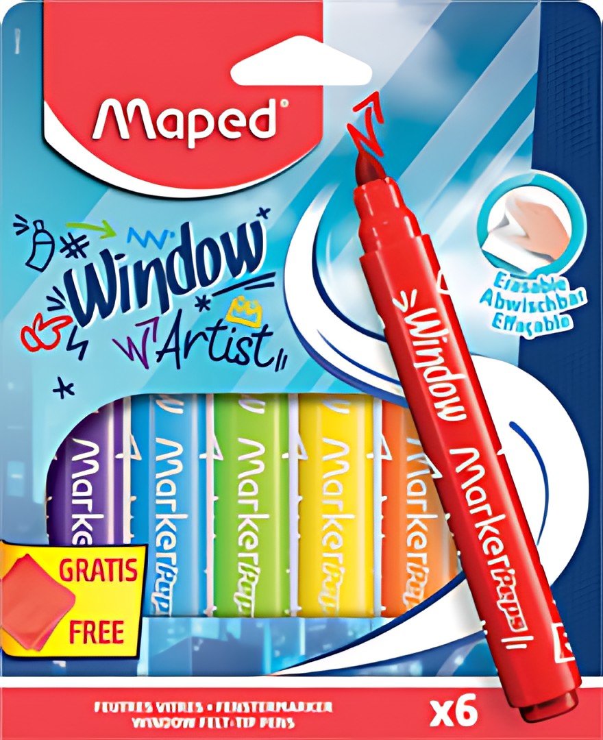 Maped Marqueur pour vitre MARKER'PEPS Window, étui de 6
