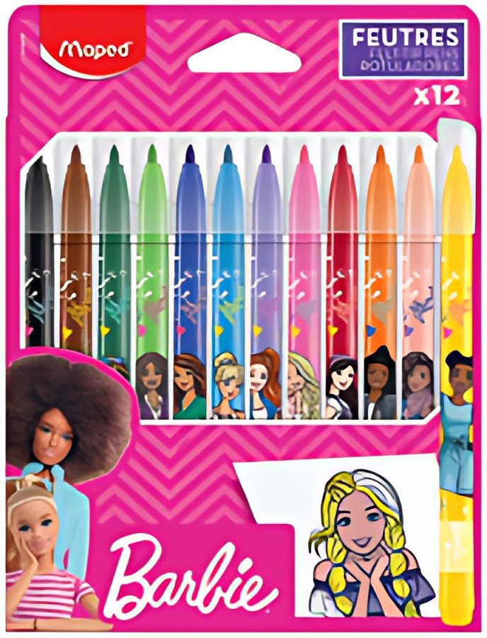 Maped Feutre Barbie, étui en carton de 12