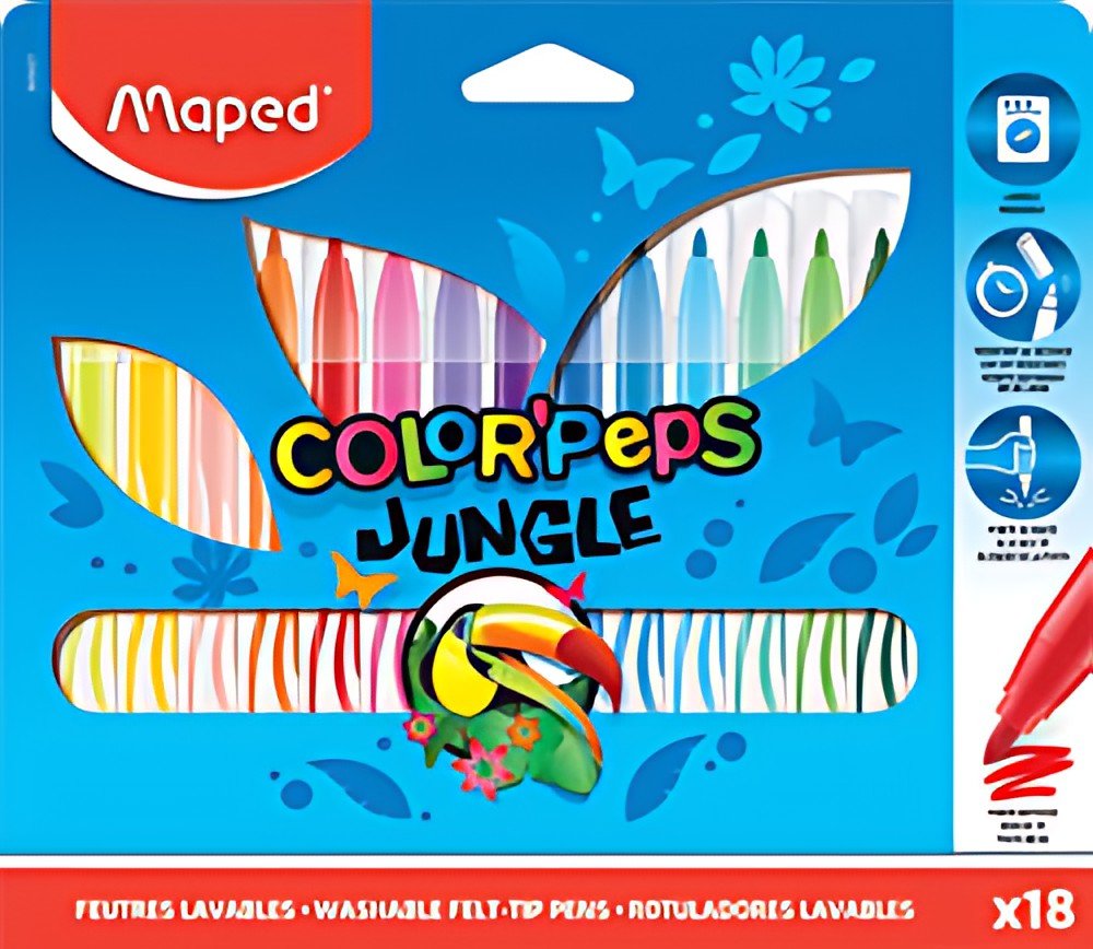 Maped Feutre COLOR'PEPS Jungle, étui en carton de 18