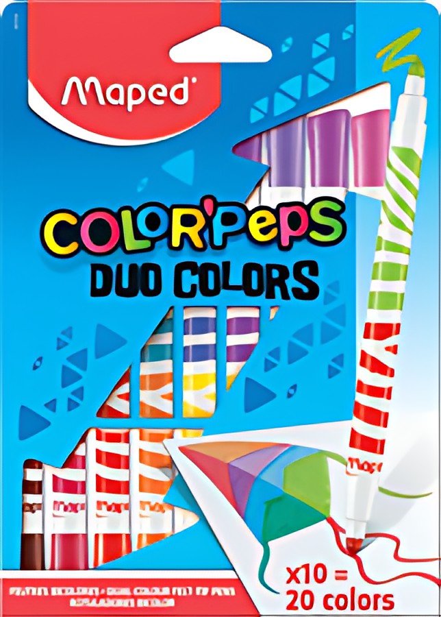 Maped Feutre double pointe DUO COLOR'PEPS, étui de 10