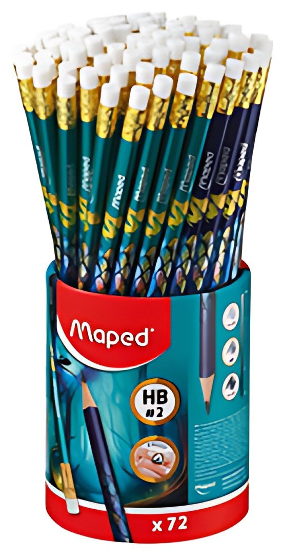 Maped Crayon de papier DRAGON, avec gomme, HB, pot de 72