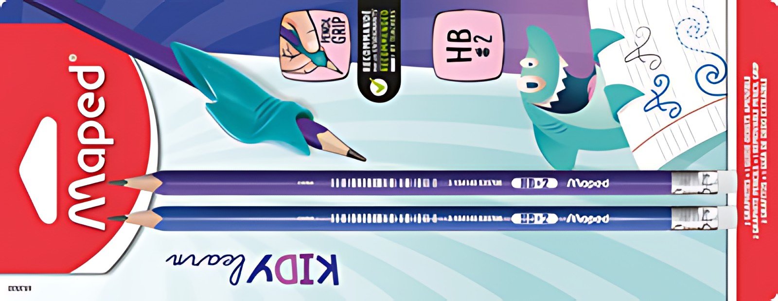 Maped Crayon de papier, avec gomme, HB, blister de 2