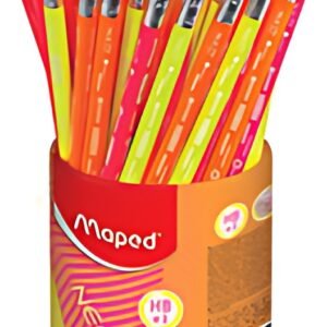 Maped Crayon à papier NEON, avec gomme, dureté: HB, pot 72