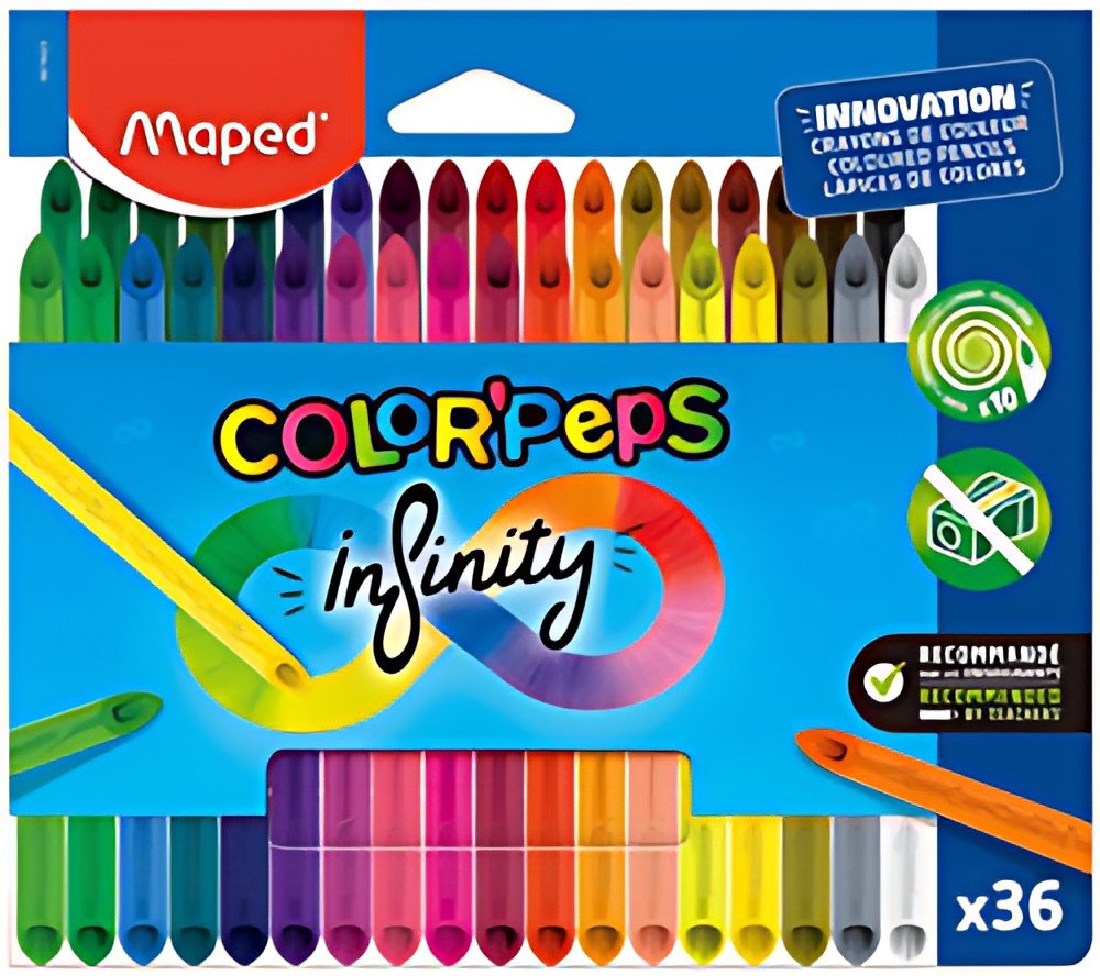 Maped Crayon de couleur COLOR'PEPS INFINITY, étui de 36