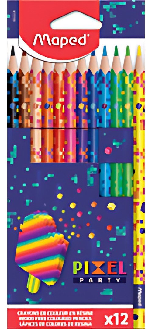 Maped Crayon de couleur PIXEL PARTY, étui carton de 12