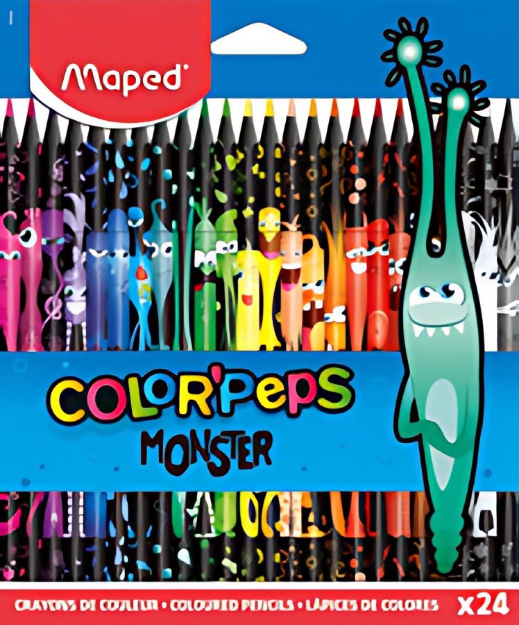 Maped Crayon de couleur COLOR'PEPS MONSTER, étui de 24