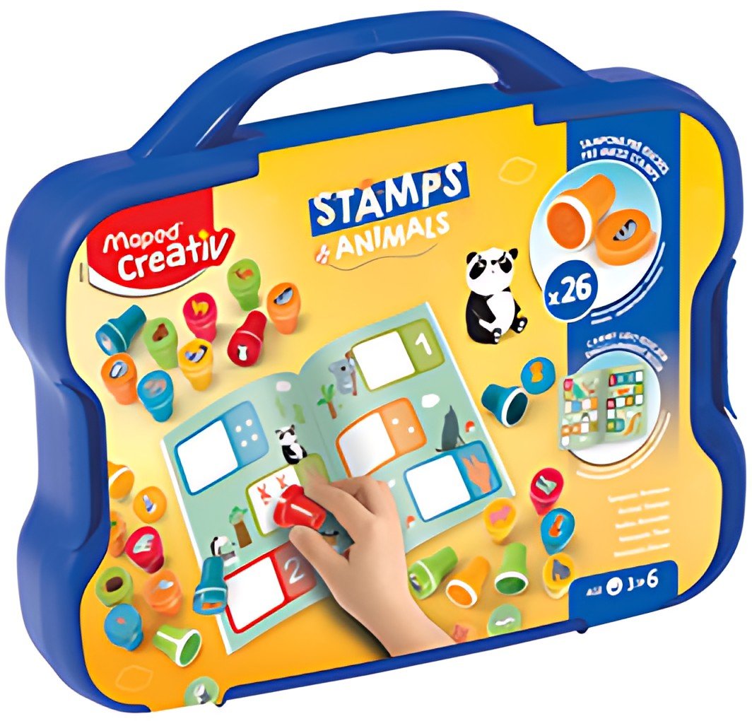 Maped Creativ Set de tampons "ANIMAUX", dans une mallette