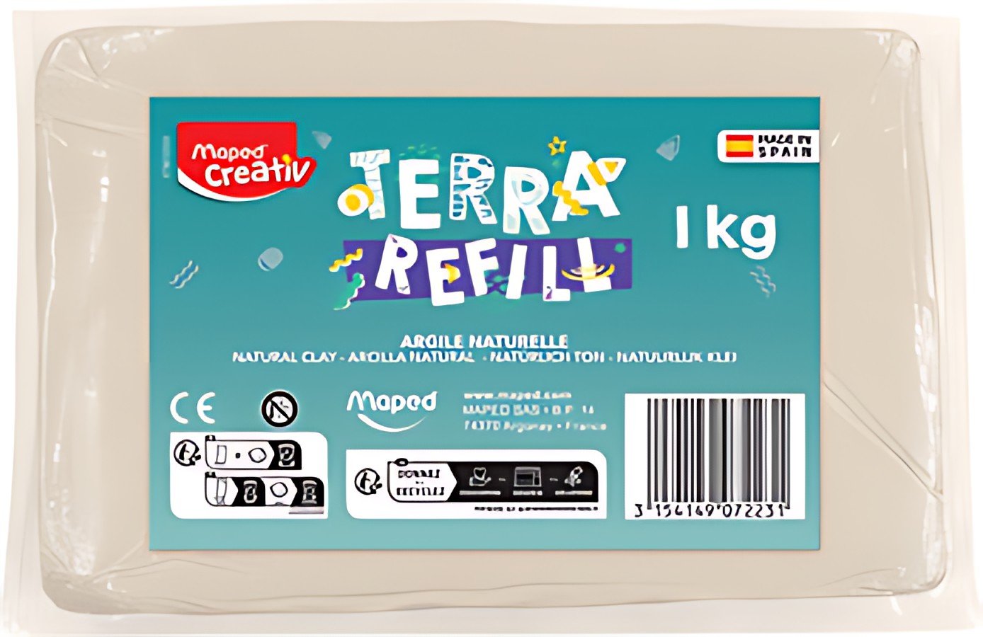 Maped Creativ Recharge d'argile pour tour de poterie, 1 kg