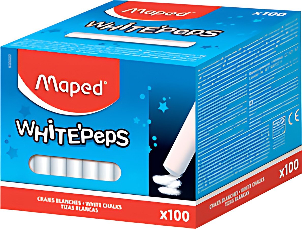 Maped Craie pour tableau WHITE'PEPS, rond, blanc