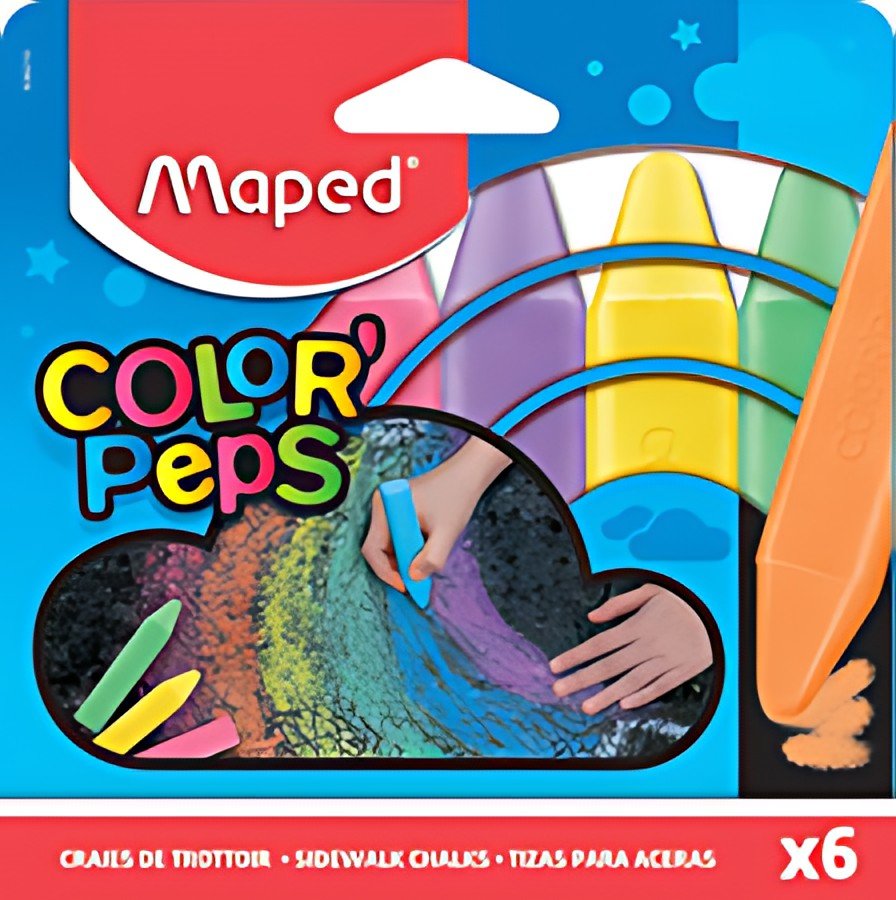 Maped Craie de trottoir COLOR'PEPS, étui de 6 en carton