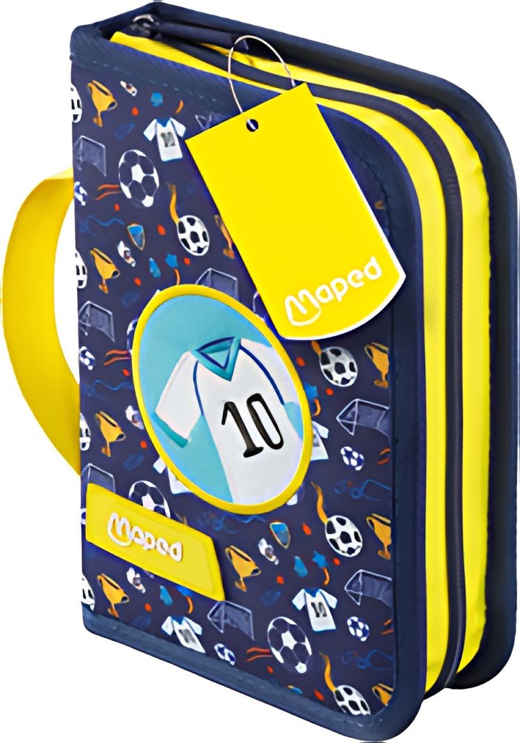 Maped Étui scolaire Football, polyester, bleu foncé / jaune