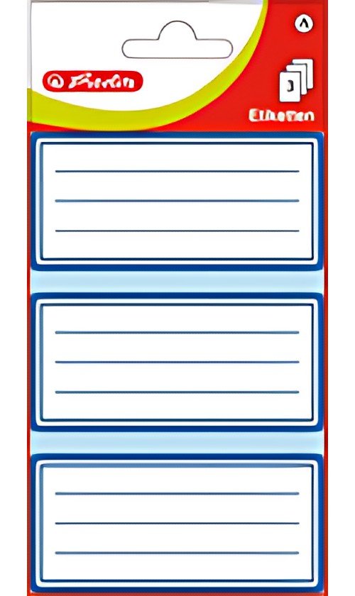 herlitz Etiquettes pour livres, blanc avec cadre bleu