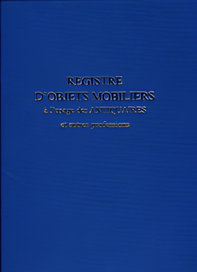 ELVE "Registre d'objets mobiliers à l'usage des antiquaires,