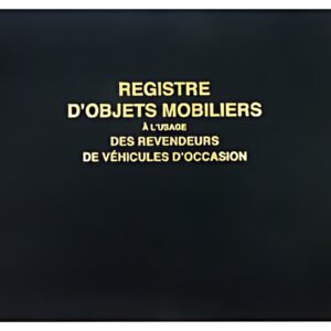 ELVE Registre "Objets mobiliers et véhicules d'occasion"
