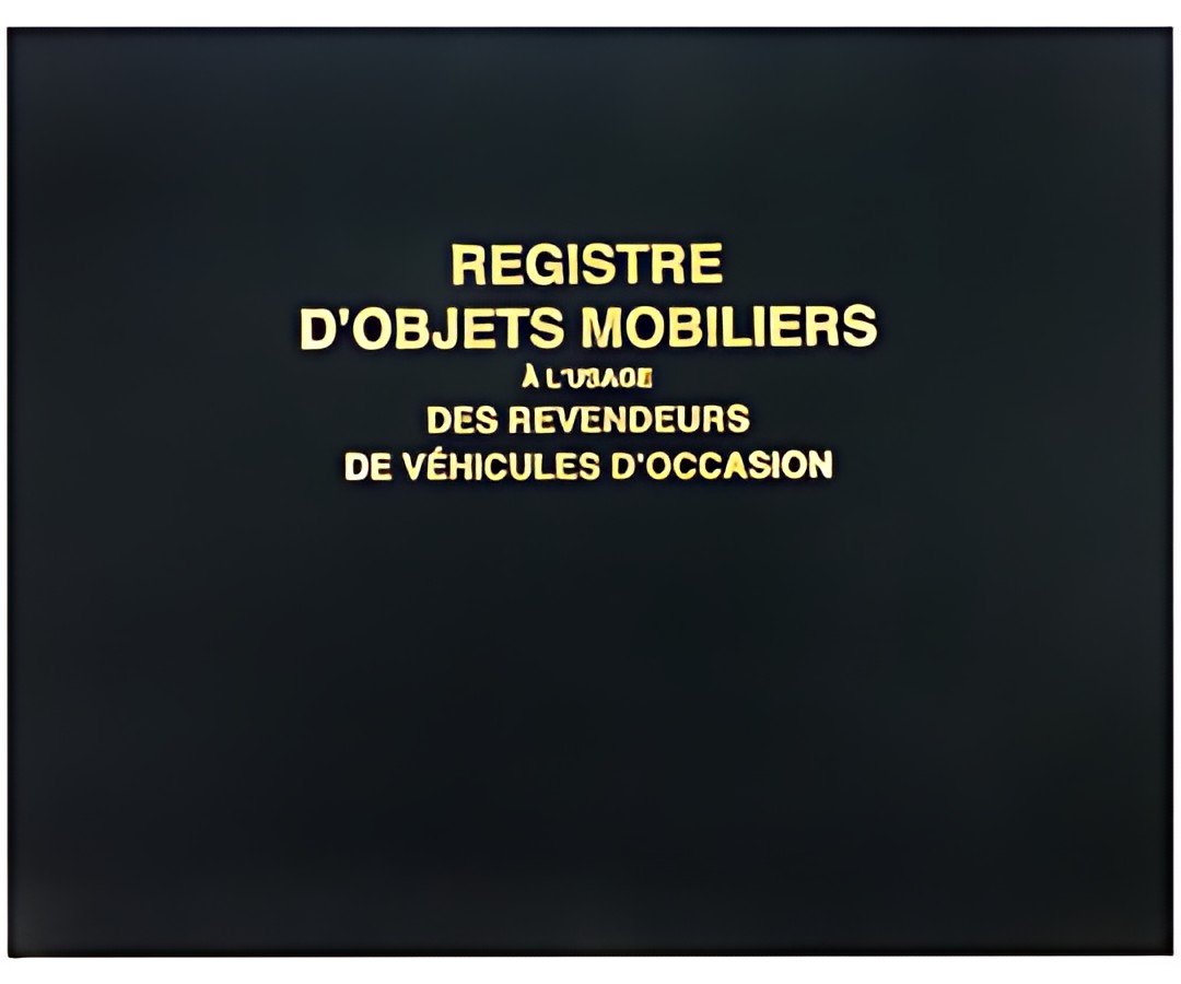 ELVE Registre "Objets mobiliers et véhicules d'occasion"