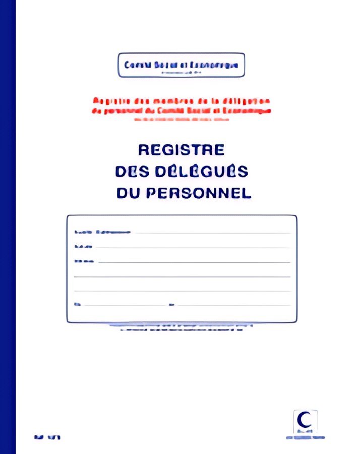 ELVE Registre "Délégués du personnel", 40 pages, 320 x 240mm