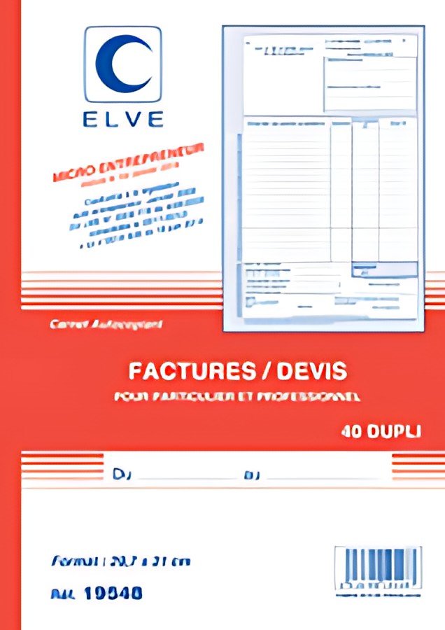 ELVE Manifold "Facturier: auto-entrepreneurs", 40 feuillets