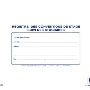 ELVE Registre "Conventions de stage Suivi des stagiaires"