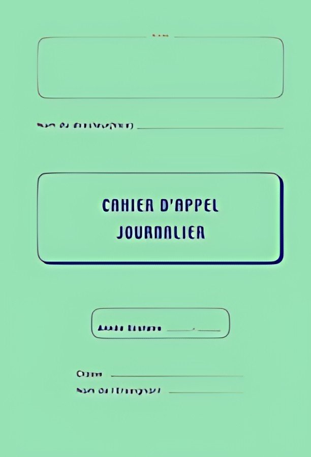 ELVE Registre d'appel journalier, piqûre 28 pages, 40 élèves