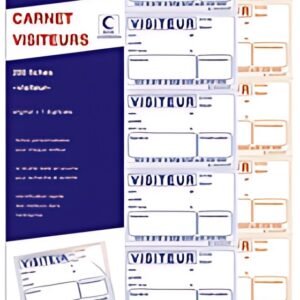 ELVE Bloc spiralé "Carnet Visiteurs", 200 fiches, dupli