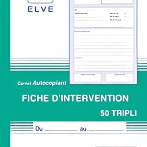 ELVE Manifold "Fiche d'intervention", original + 2 duplicata
