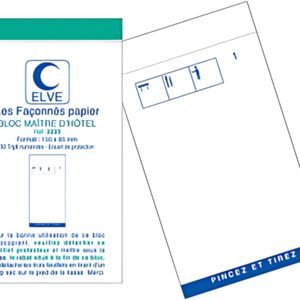 ELVE Bloc Maître d'Hôtel, 85 x 150 mm, 50 feuillets tripli