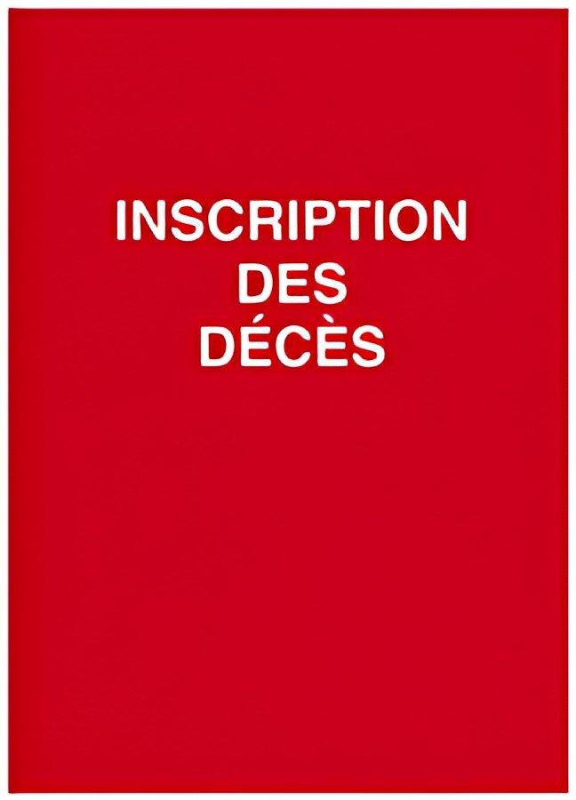 ELVE Registre "Inscription des décès", 320 x 250 mm
