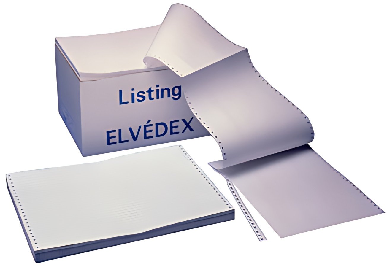 ELVE Papier listing en continu, 380 mm x 12" (30,50 cm)