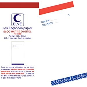 ELVE Bloc Maître d'Hôtel, 75 x 150 mm, 50 feuillets dupli