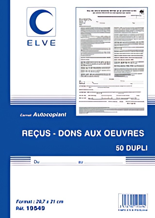 ELVE Manifold "Carnets de recus - dons aux oeuvres", A4