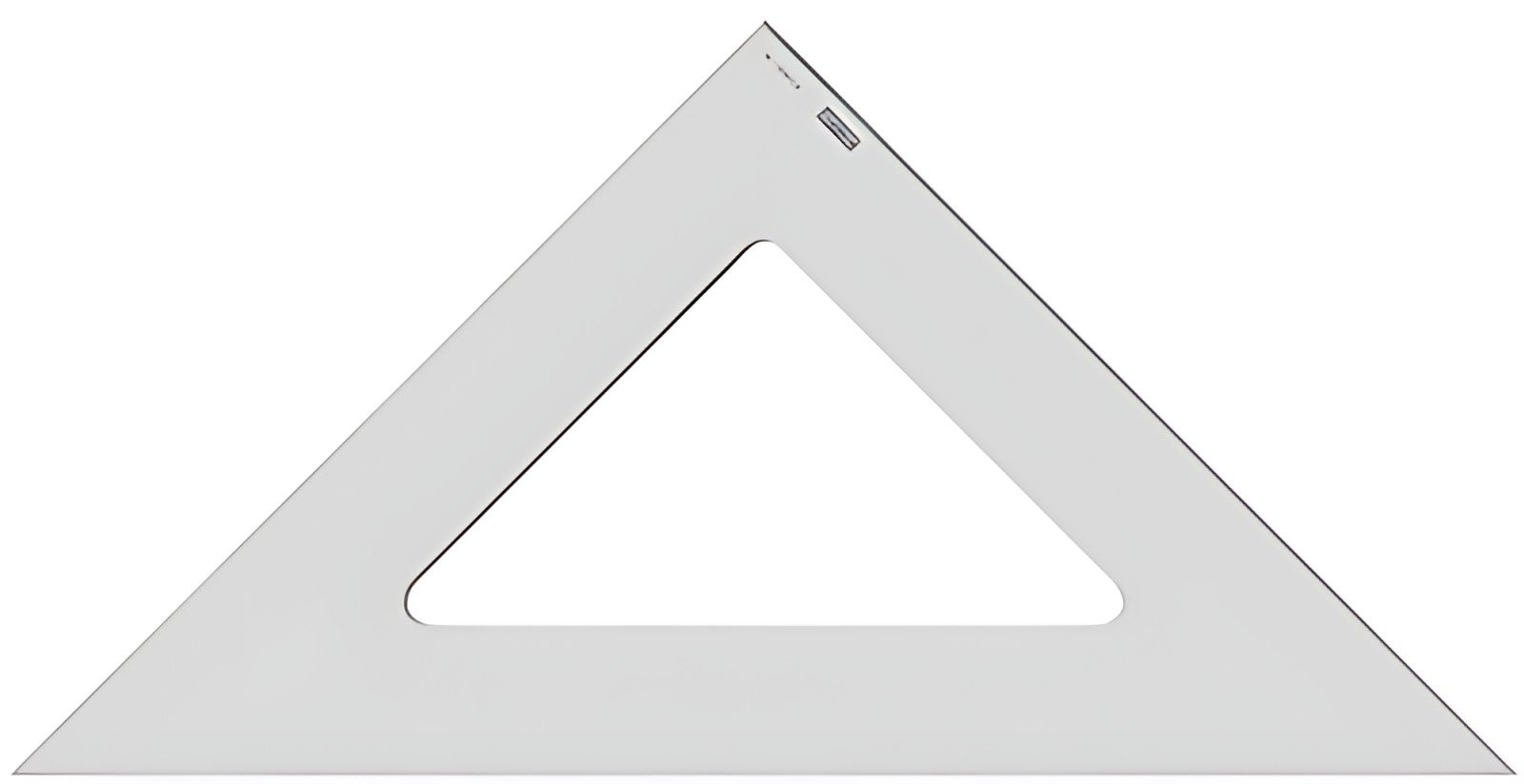 MINERVA Equerre en plexi usiné, hypoténuse: 424 mm