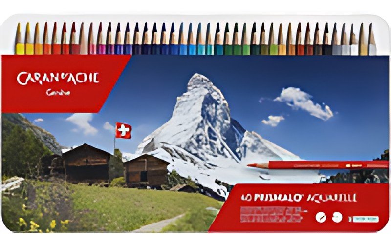 CARAN D'ACHE Crayon de couleur PRISMALO Aquarelle, 40 pièces