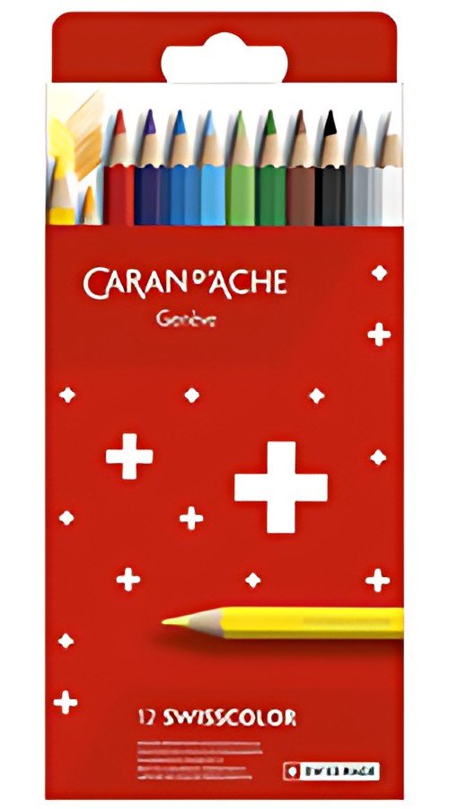CARAN D'ACHE Crayons de couleur SWISSCOLOR,étui carton de 12