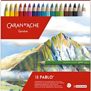 CARAN D'ACHE Crayons de couleur PABLO, étui métal de 18