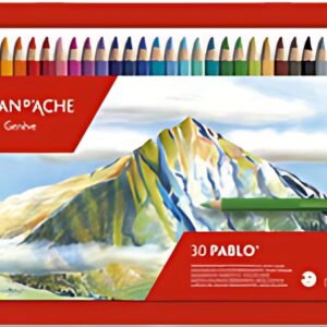 CARAN D'ACHE Crayons de couleur PABLO, étui métal de 30